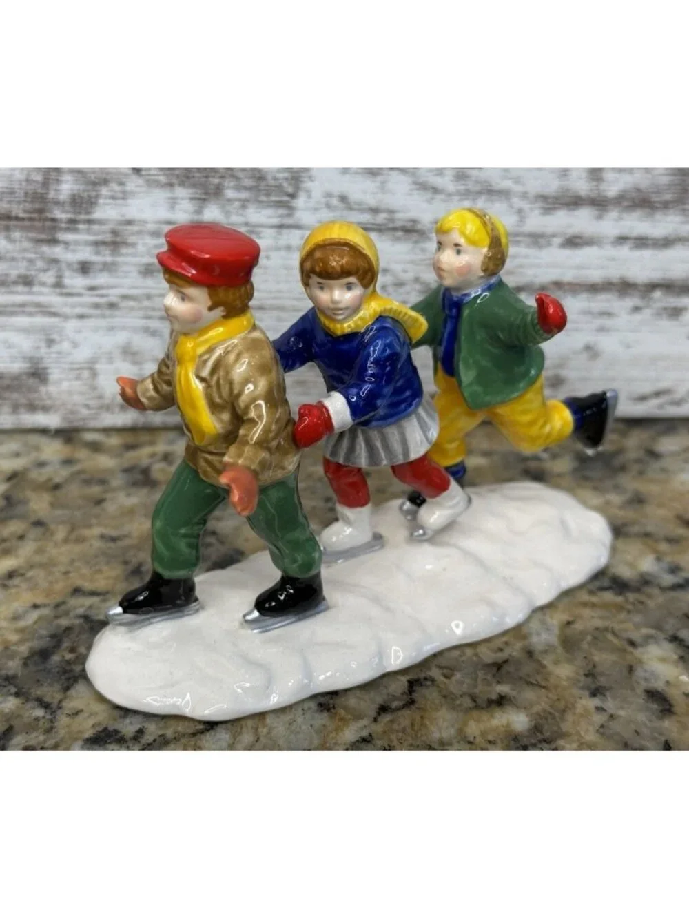 Department 56 Snow Village CRACK THE WHIP SKATERS Set Of 3  #5171-3